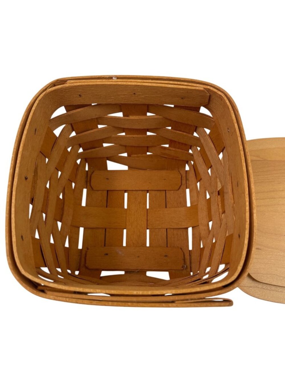 Longaberger Small 2001 Basket With Wood Lid 5" - Picture 8 of 13